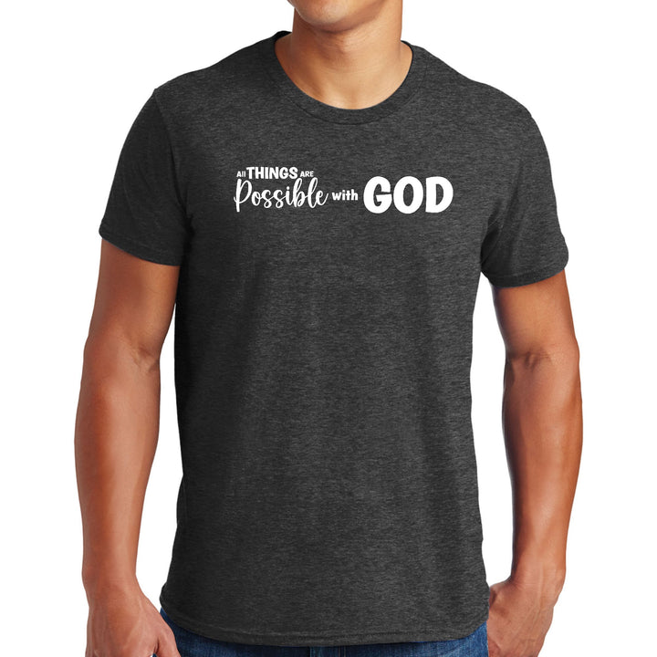 Mens Graphic T-shirt All Things are Possible with God - Mens | T-Shirts