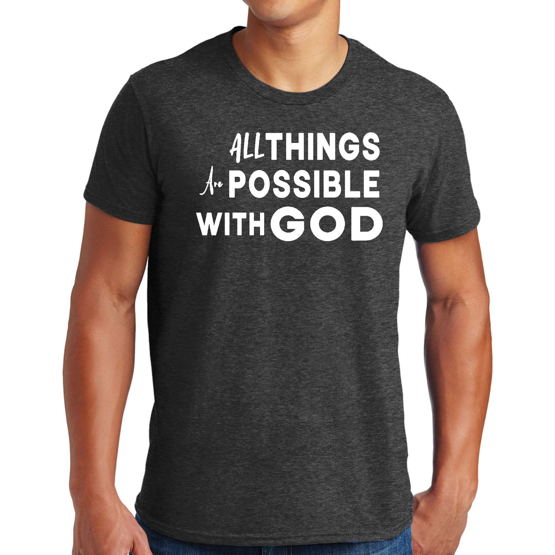 Mens Graphic T-shirt All Things are Possible with God - Mens | T-Shirts