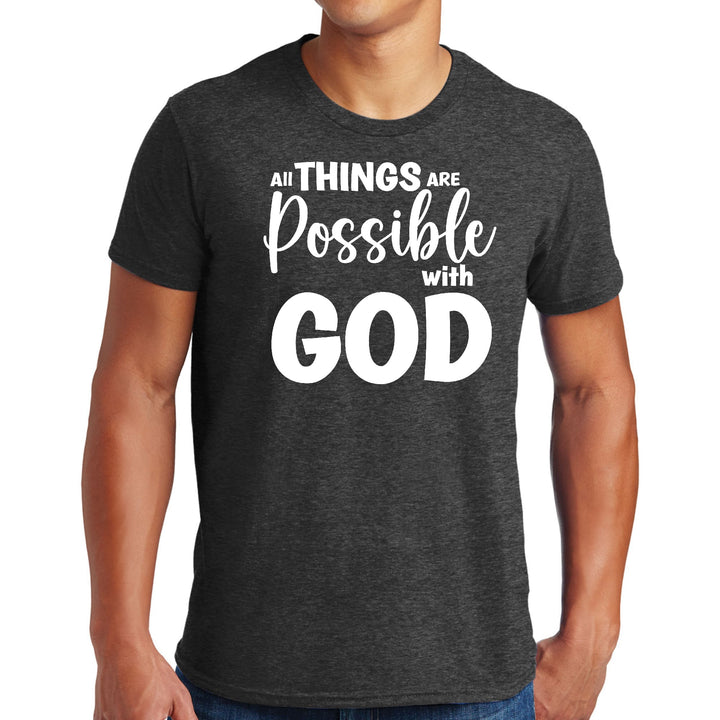 Mens Graphic T-shirt All Things are Possible with God - Mens | T-Shirts