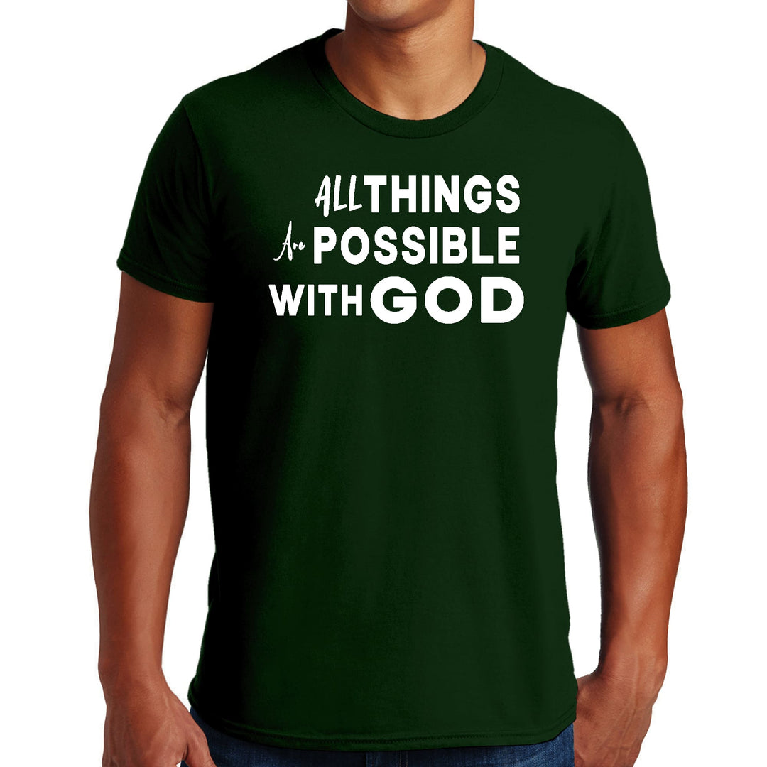 Mens Graphic T-shirt All Things are Possible with God - Mens | T-Shirts