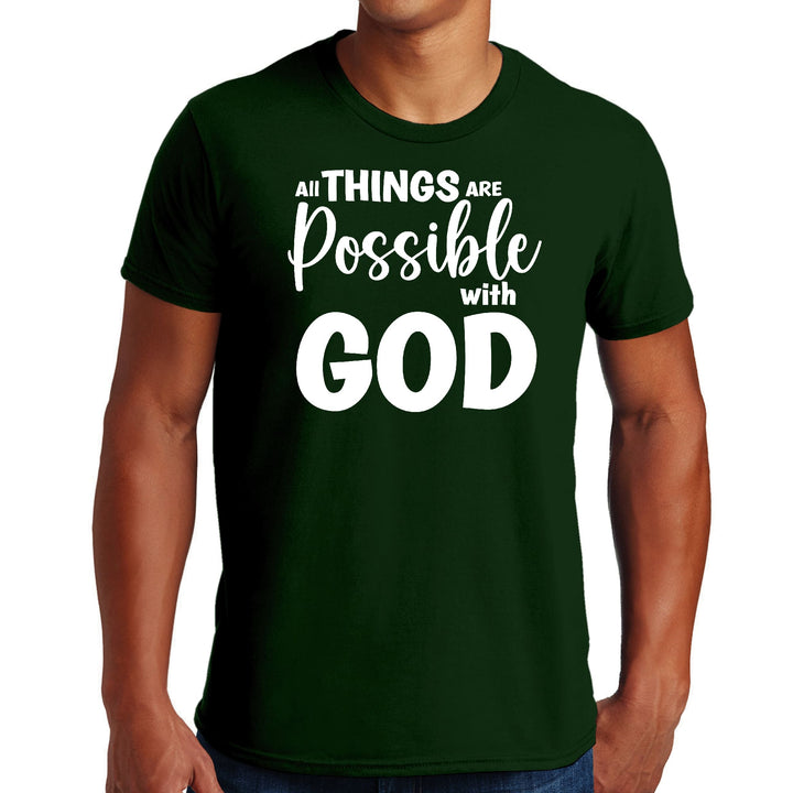 Mens Graphic T-shirt All Things are Possible with God - Mens | T-Shirts