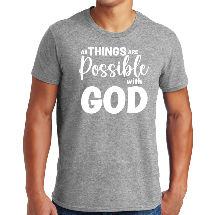 Mens Graphic T-shirt All Things are Possible with God - Mens | T-Shirts