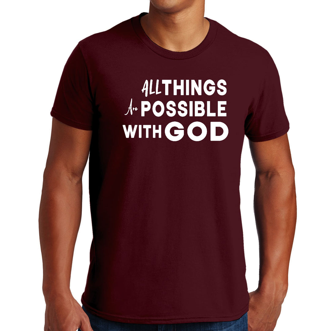 Mens Graphic T-shirt All Things are Possible with God - Mens | T-Shirts