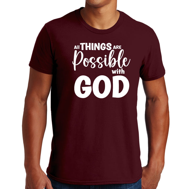 Mens Graphic T-shirt All Things are Possible with God - Mens | T-Shirts