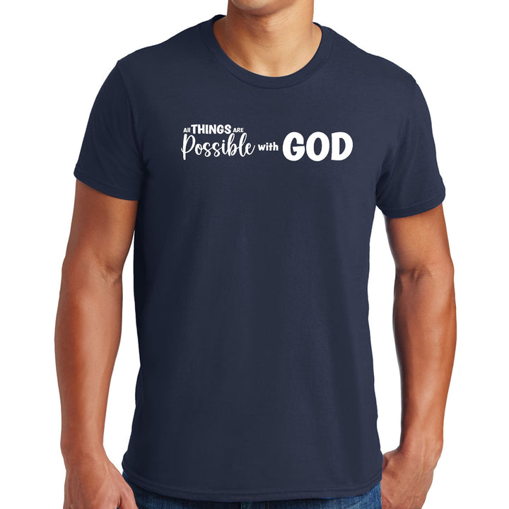 Mens Graphic T-shirt All Things are Possible with God - Mens | T-Shirts