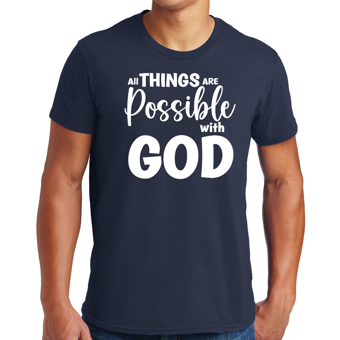 Mens Graphic T-shirt All Things are Possible with God - Mens | T-Shirts