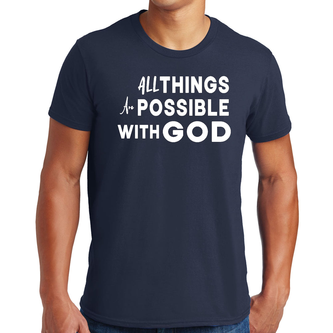 Mens Graphic T-shirt All Things are Possible with God - Mens | T-Shirts