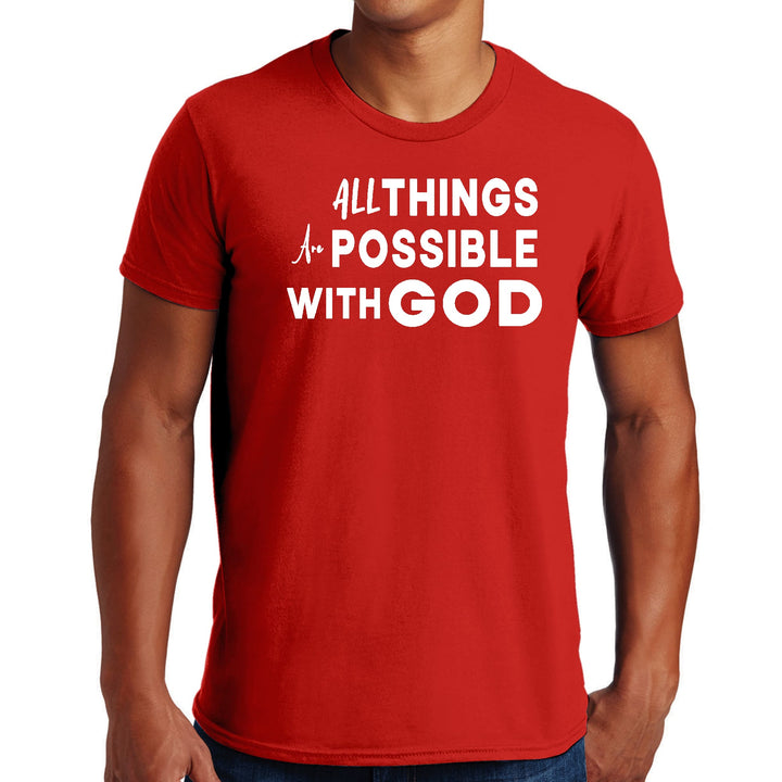 Mens Graphic T-shirt All Things are Possible with God - Mens | T-Shirts