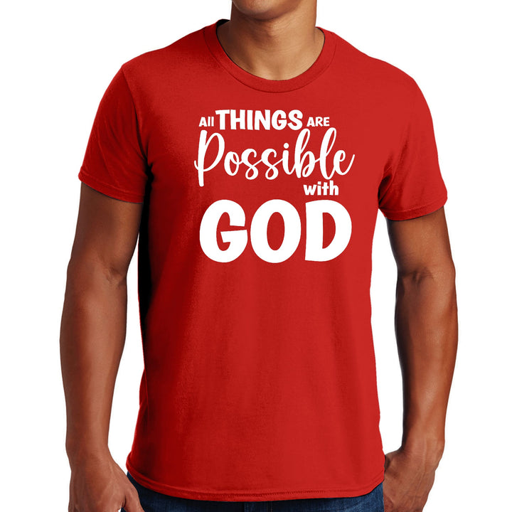 Mens Graphic T-shirt All Things are Possible with God - Mens | T-Shirts