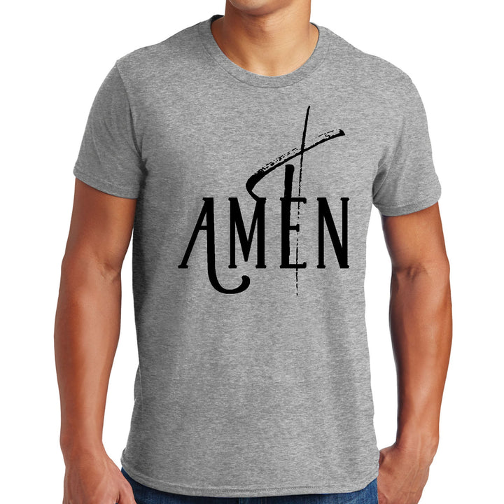 Mens Graphic T-shirt Amen Black Print - Mens | T-Shirts