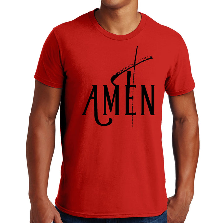 Mens Graphic T-shirt Amen Black Print - Mens | T-Shirts