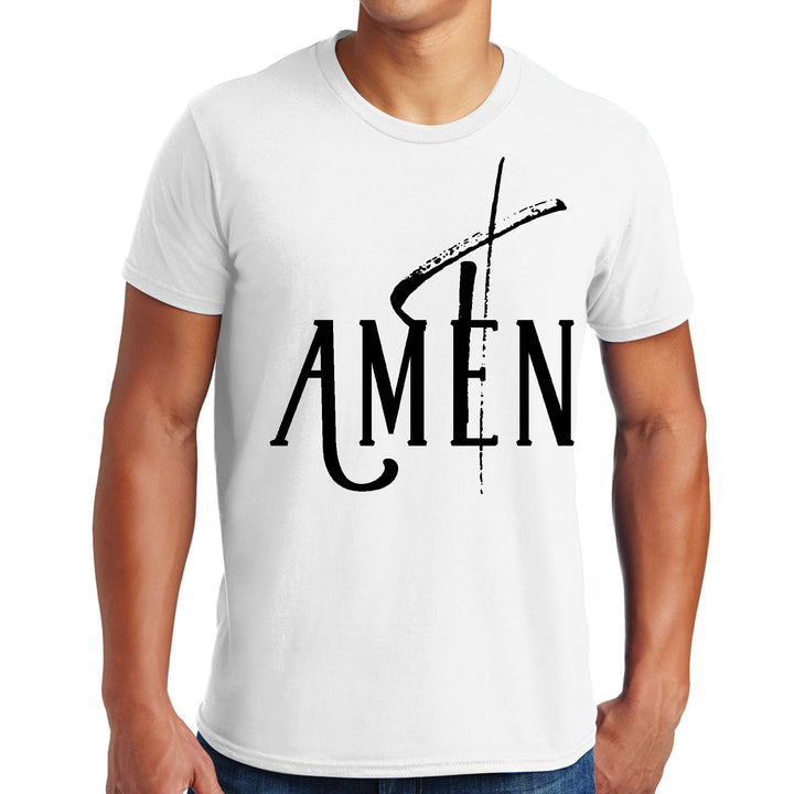 Mens Graphic T-shirt Amen Black Print - Mens | T-Shirts