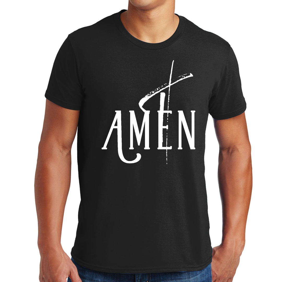 Mens Graphic T-shirt Amen White Print - Mens | T-Shirts