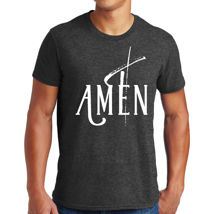 Mens Graphic T-shirt Amen White Print - Mens | T-Shirts