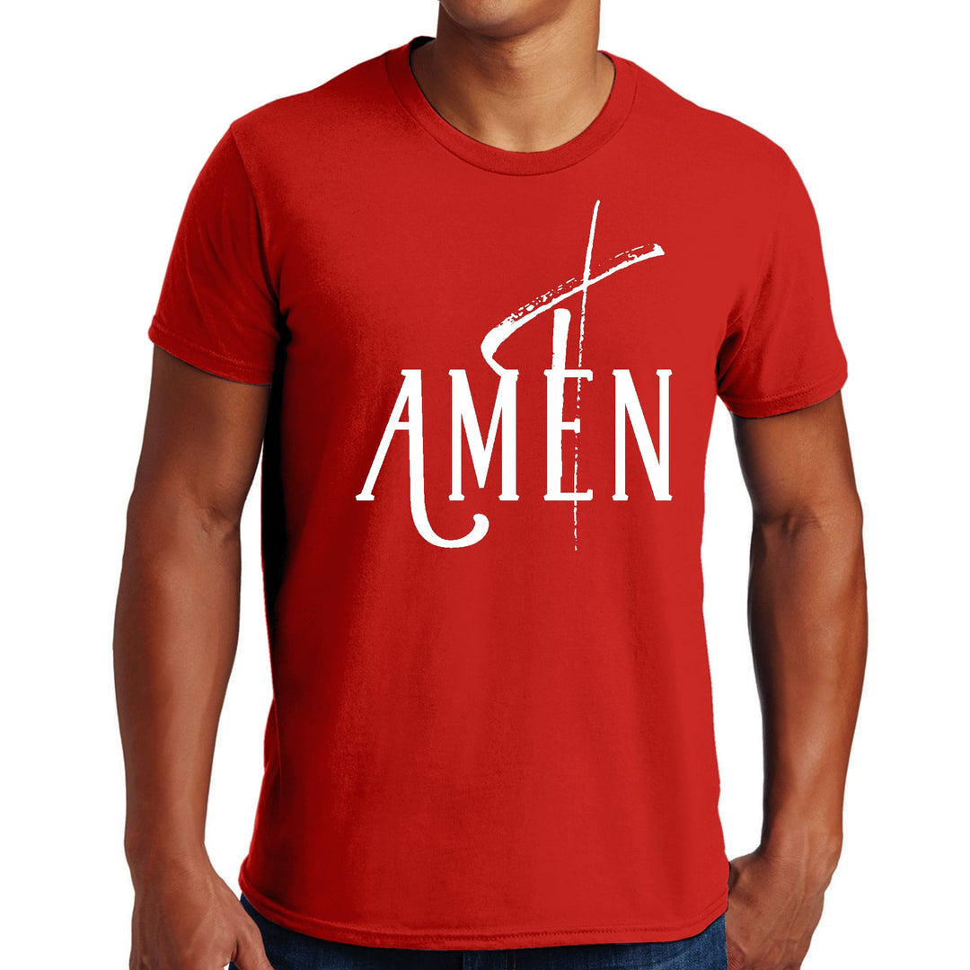 Mens Graphic T-shirt Amen White Print - Mens | T-Shirts