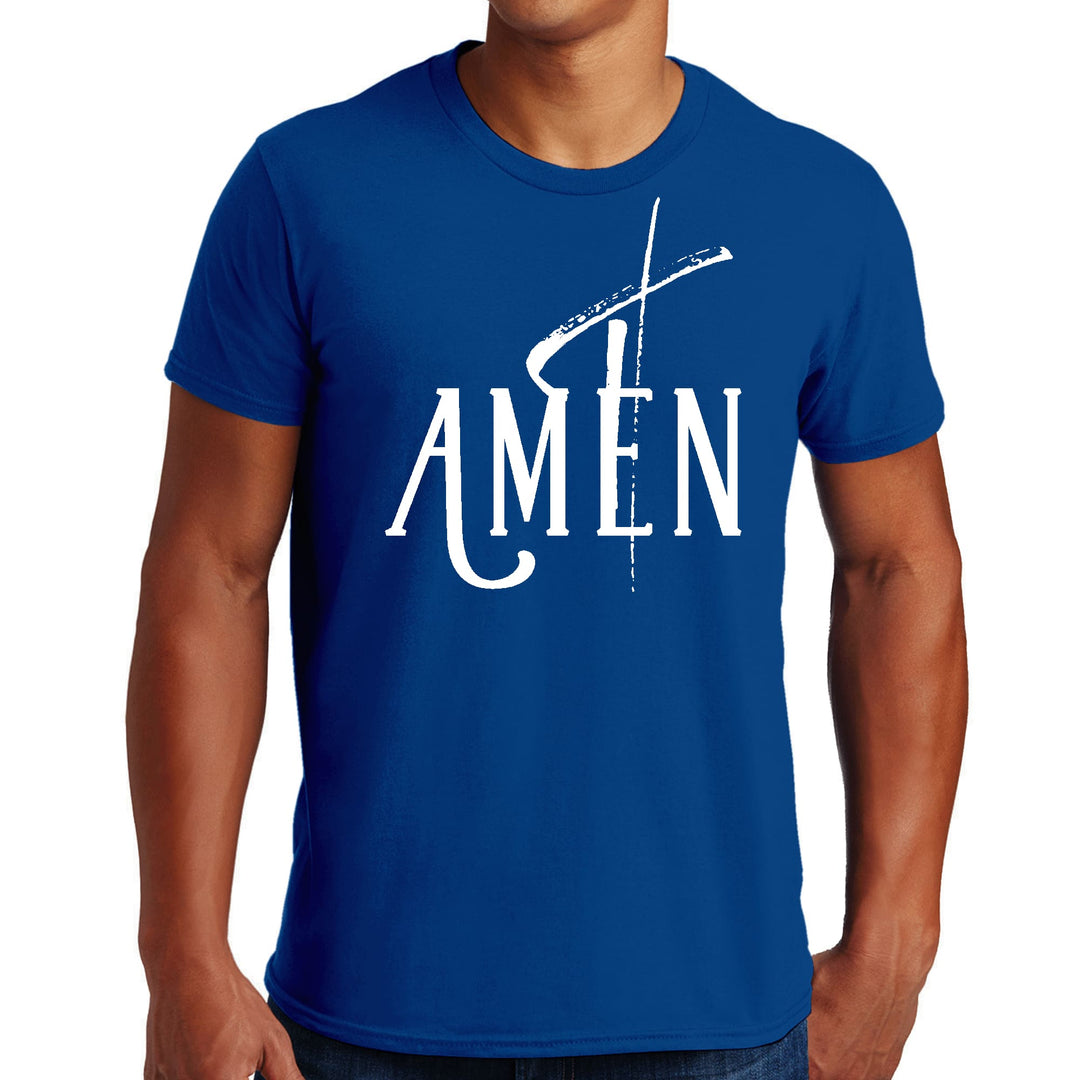 Mens Graphic T-shirt Amen White Print - Mens | T-Shirts