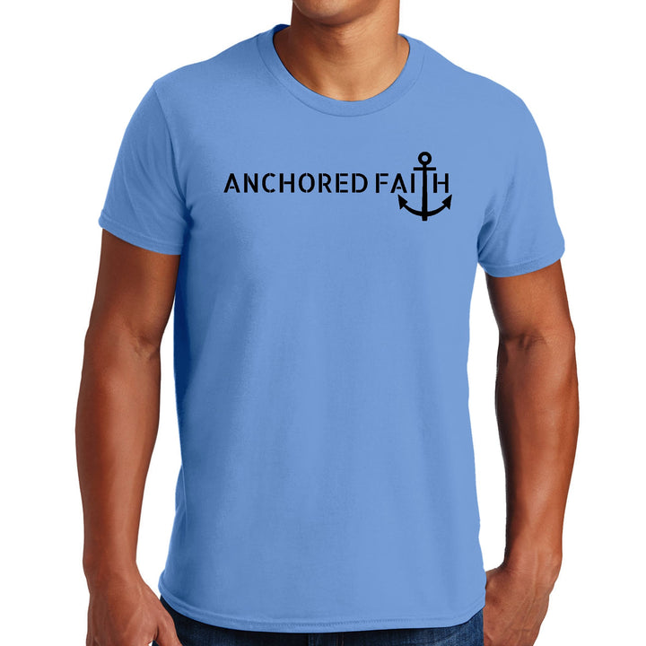 Mens Graphic T-shirt Anchored Faith Black Print - Mens | T-Shirts