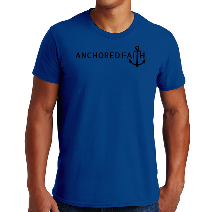 Mens Graphic T-shirt Anchored Faith Black Print - Mens | T-Shirts