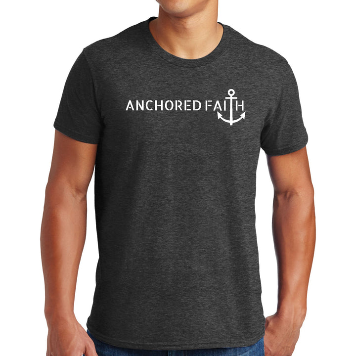 Mens Graphic T-shirt Anchored Faith Print - Mens | T-Shirts