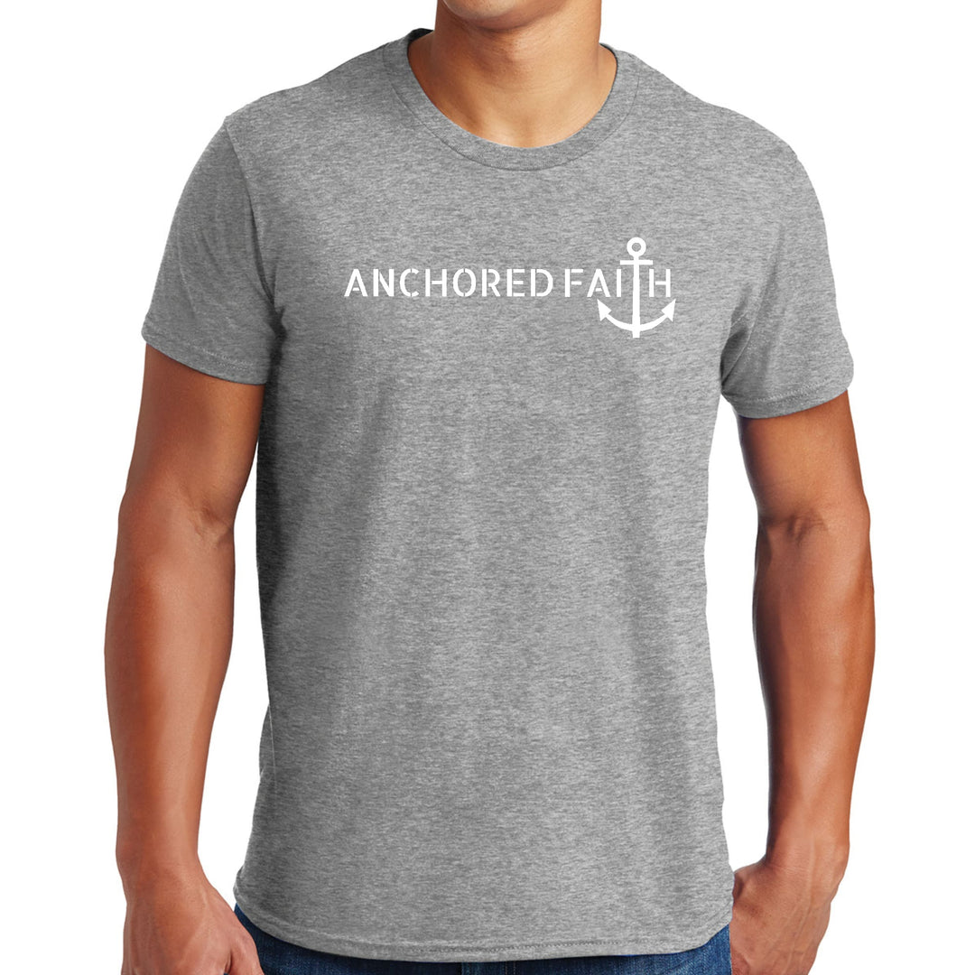 Mens Graphic T-shirt Anchored Faith Print - Mens | T-Shirts