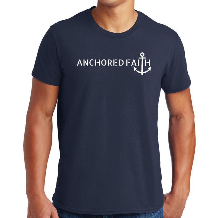 Mens Graphic T-shirt Anchored Faith Print - Mens | T-Shirts