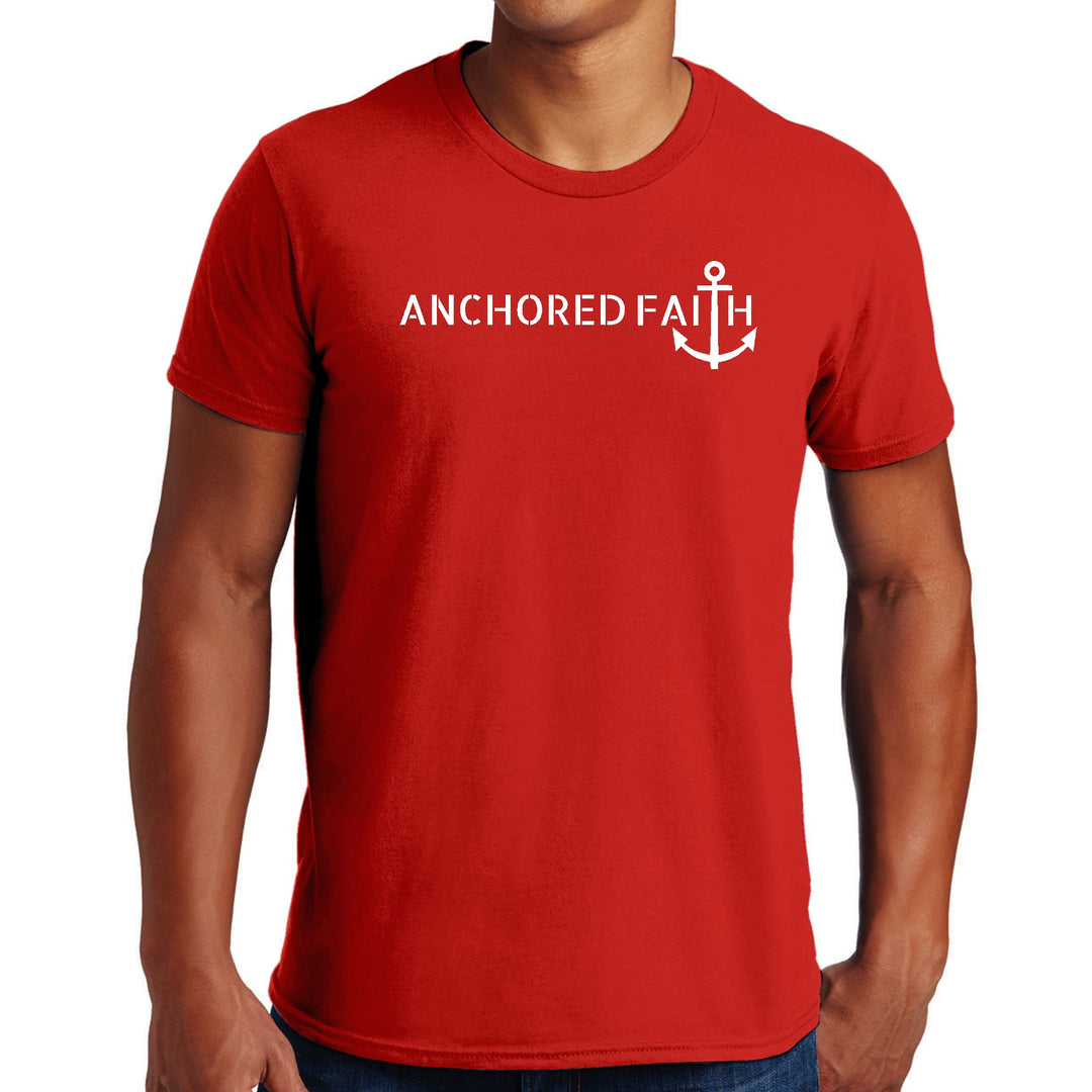 Mens Graphic T-shirt Anchored Faith Print - Mens | T-Shirts