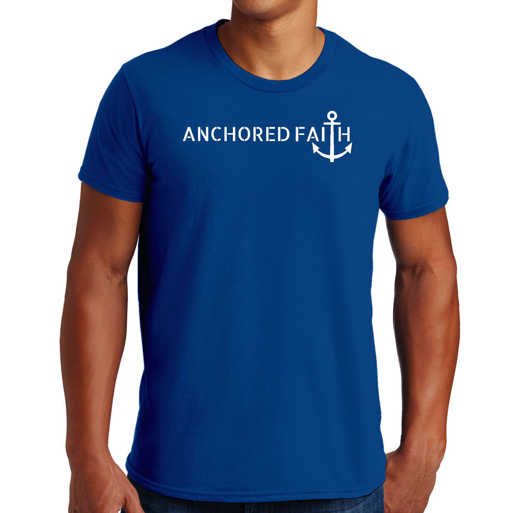 Mens Graphic T-shirt Anchored Faith Print - Mens | T-Shirts