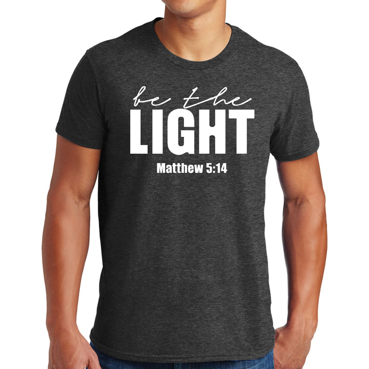 Mens Graphic T-shirt be the Light Inspirational Art Illustration - Mens