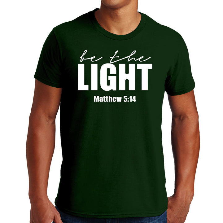 Mens Graphic T-shirt be the Light Inspirational Art Illustration - Mens