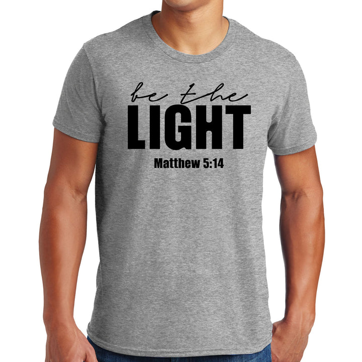 Mens Graphic T-shirt be the Light Inspirational Art Illustration, - Mens