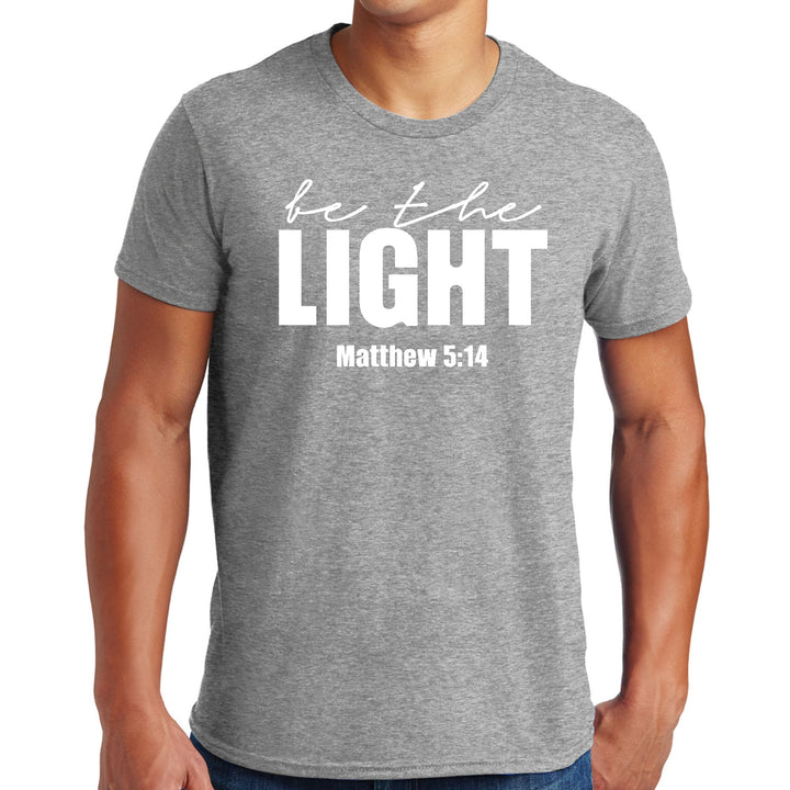 Mens Graphic T-shirt be the Light Inspirational Art Illustration - Mens