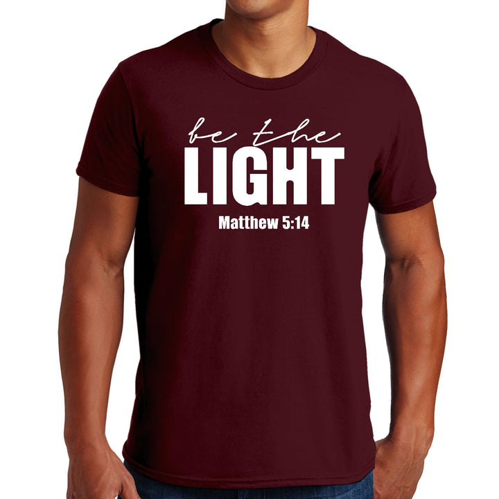 Mens Graphic T-shirt be the Light Inspirational Art Illustration - Mens