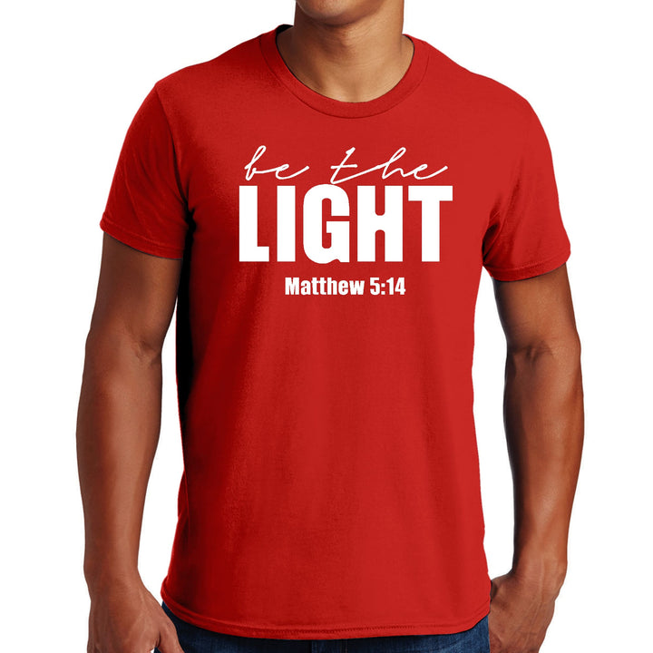 Mens Graphic T-shirt be the Light Inspirational Art Illustration - Mens