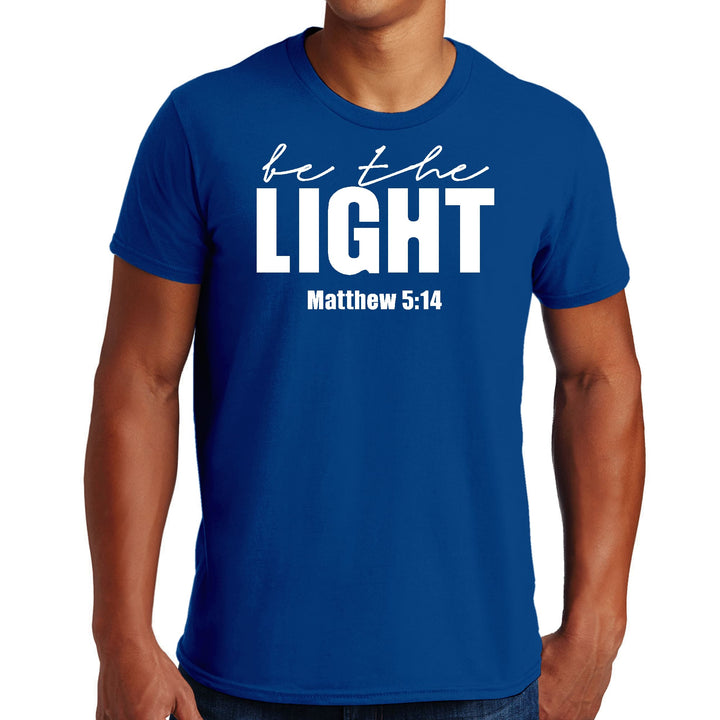 Mens Graphic T-shirt be the Light Inspirational Art Illustration - Mens