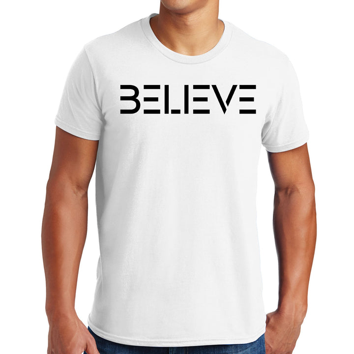 Mens Graphic T-shirt Believe Black Print - Mens | T-Shirts