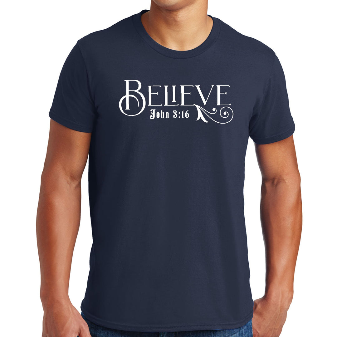 Mens Graphic T-shirt Believe John 3:16 - Mens | T-Shirts