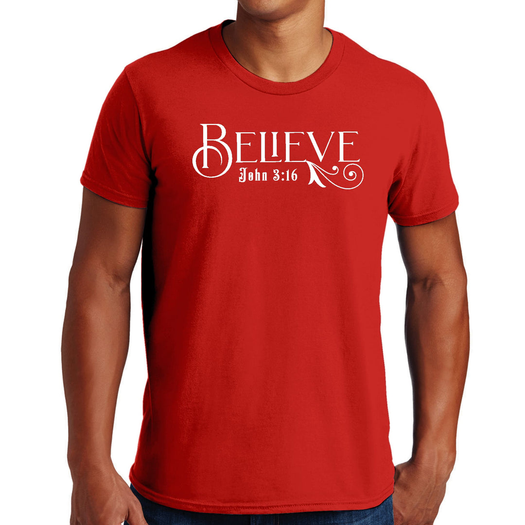 Mens Graphic T-shirt Believe John 3:16 - Mens | T-Shirts