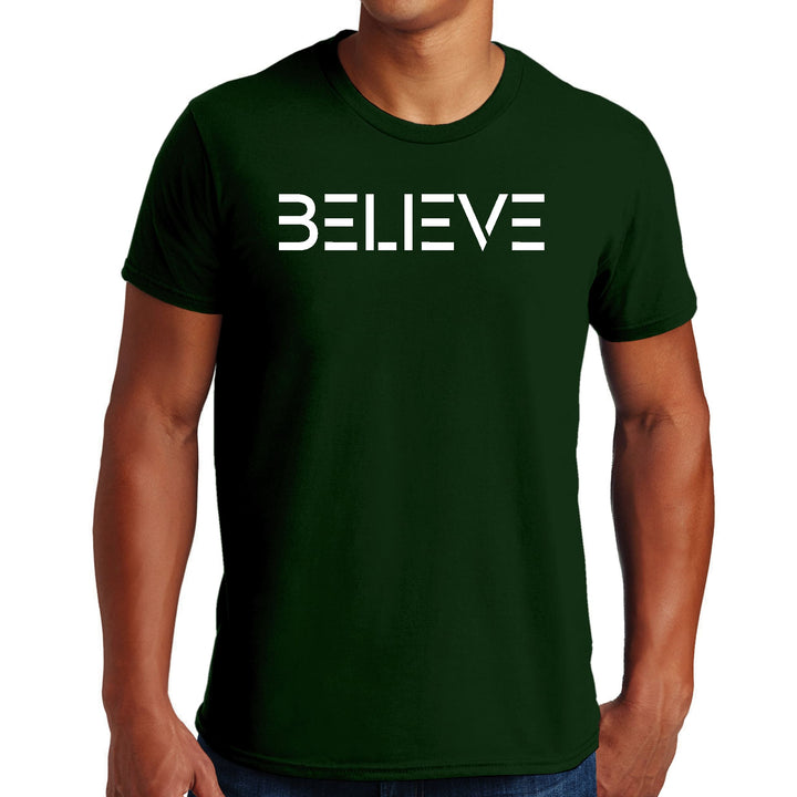 Mens Graphic T-shirt Believe White Print - Mens | T-Shirts