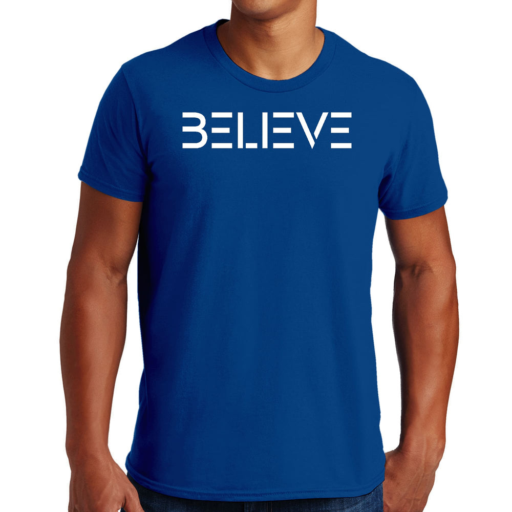 Mens Graphic T-shirt Believe White Print - Mens | T-Shirts