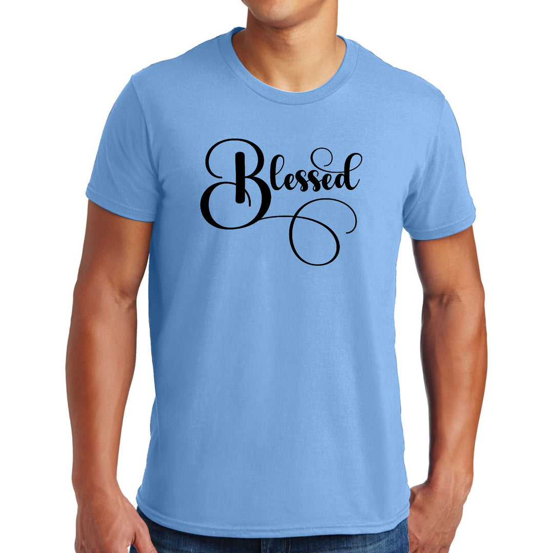 Mens Graphic T-shirt Blessed Black Graphic Illustration - Mens | T-Shirts
