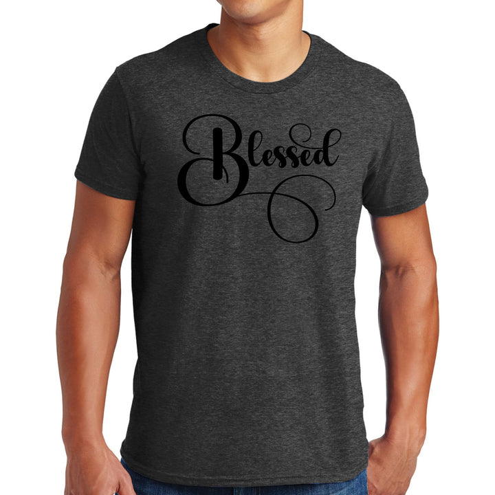 Mens Graphic T-shirt Blessed Black Graphic Illustration - Mens | T-Shirts