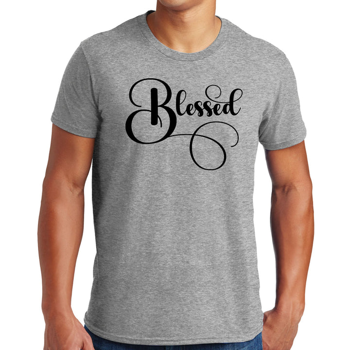 Mens Graphic T-shirt Blessed Black Graphic Illustration - Mens | T-Shirts