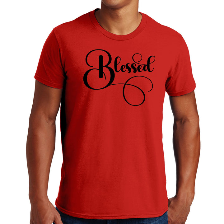 Mens Graphic T-shirt Blessed Black Graphic Illustration - Mens | T-Shirts