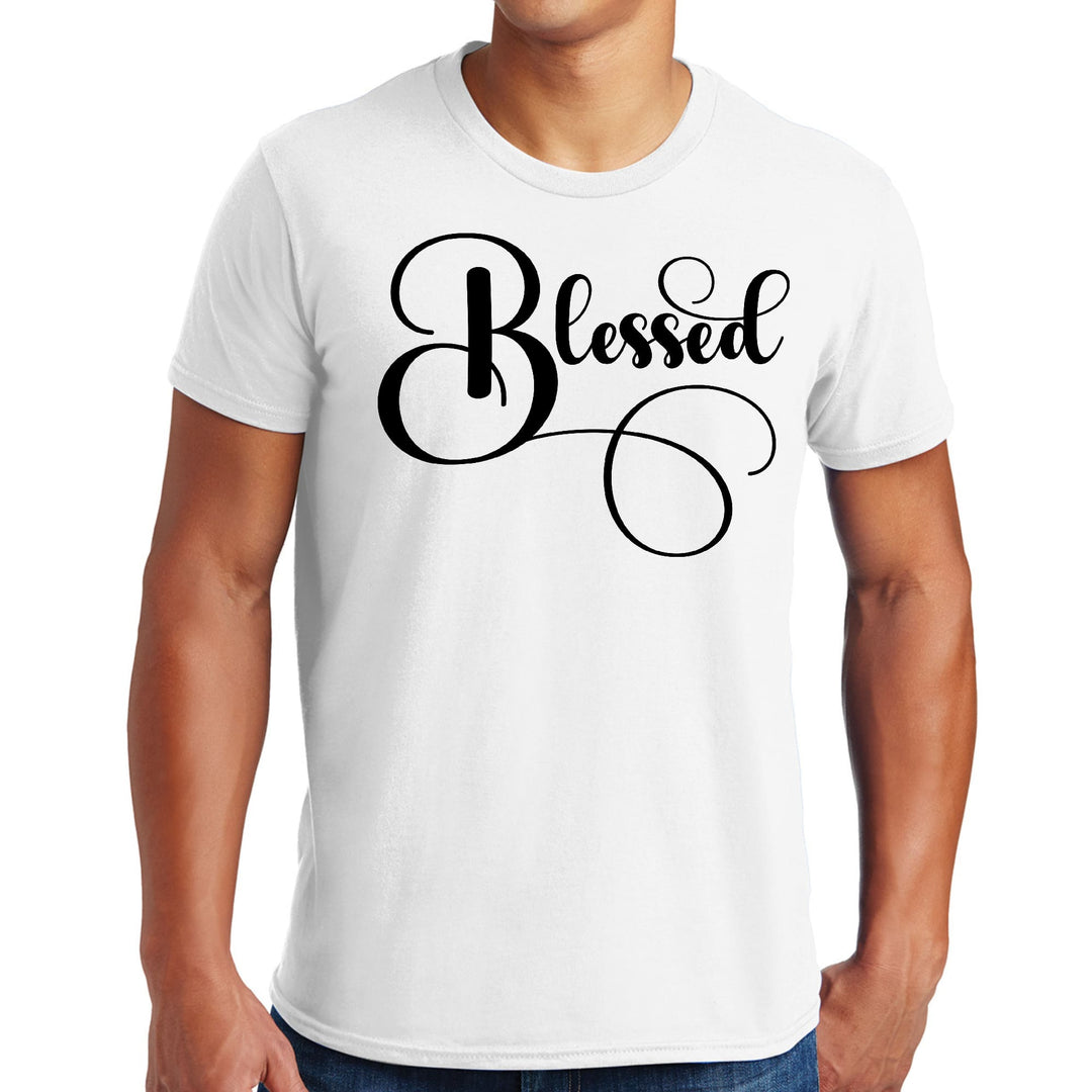 Mens Graphic T-shirt Blessed Black Graphic Illustration - Mens | T-Shirts