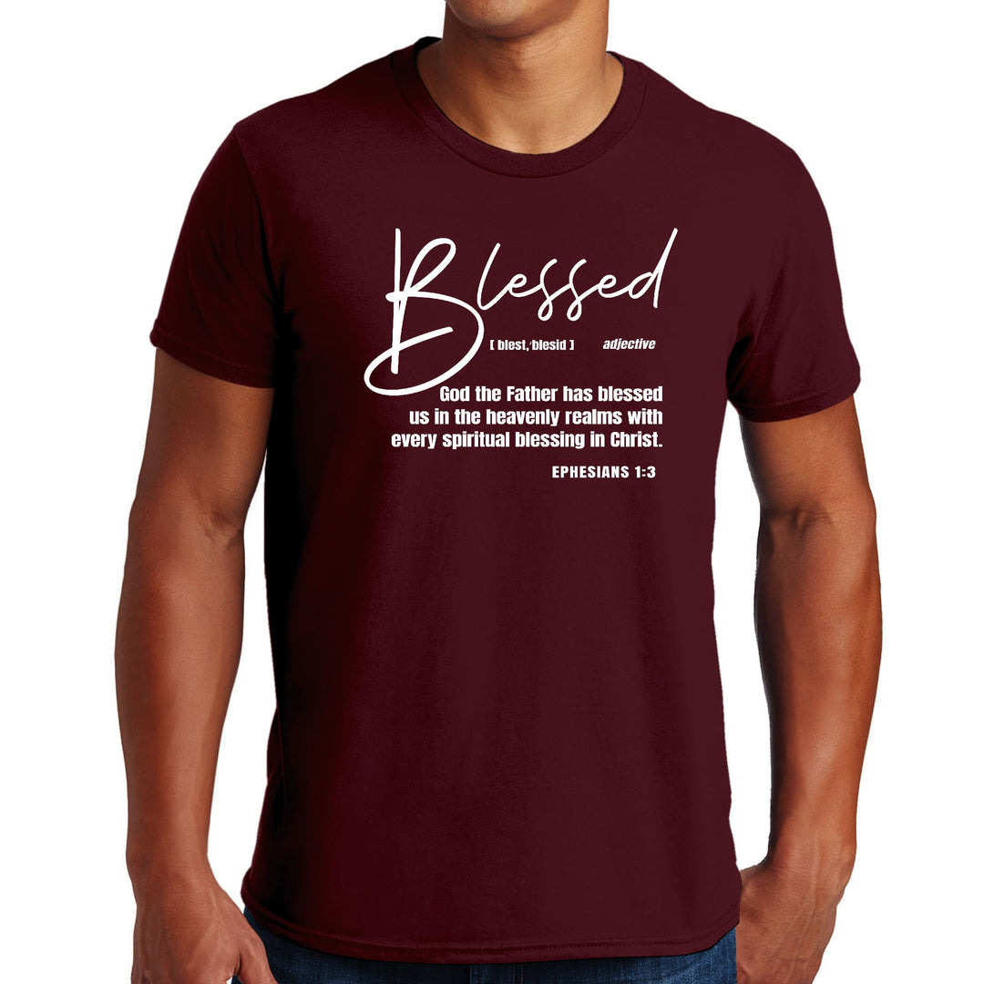 Mens Graphic T-shirt Blessed in Christ - Mens | T-Shirts