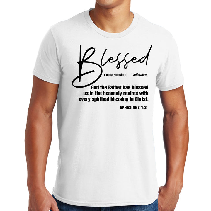 Mens Graphic T-shirt Blessed in Christ - Mens | T-Shirts