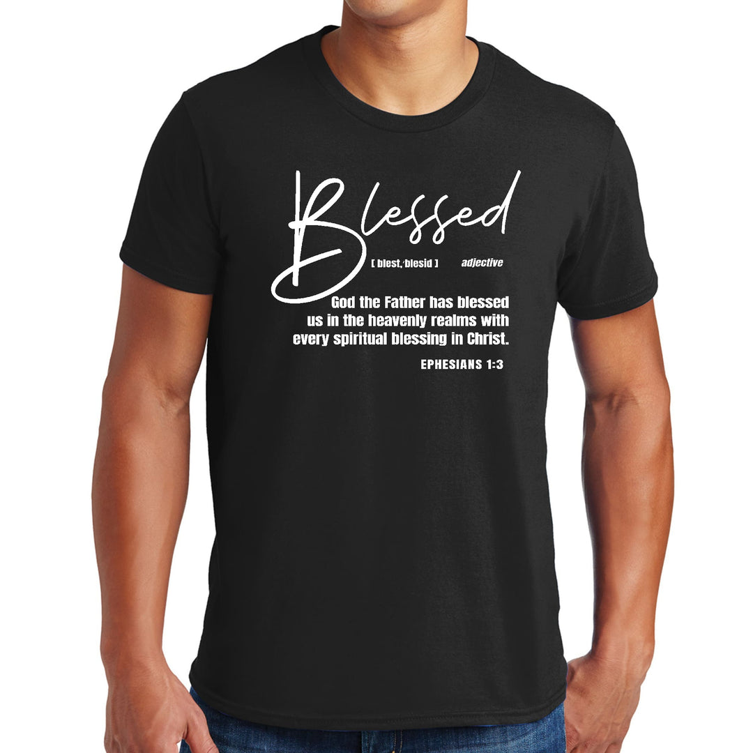 Mens Graphic T-shirt Ephesians - Blessed with Every Spiritual Blessing - Mens