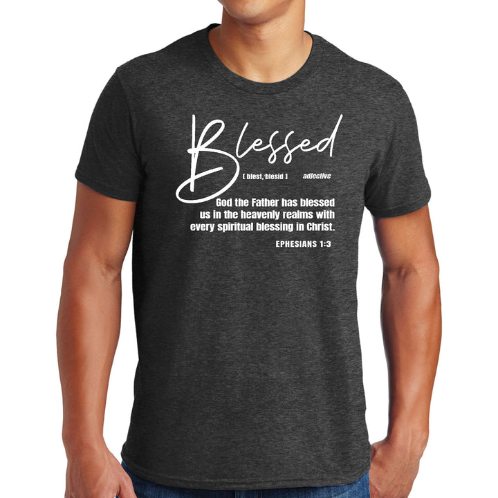 Mens Graphic T-shirt Ephesians - Blessed with Every Spiritual Blessing - Mens