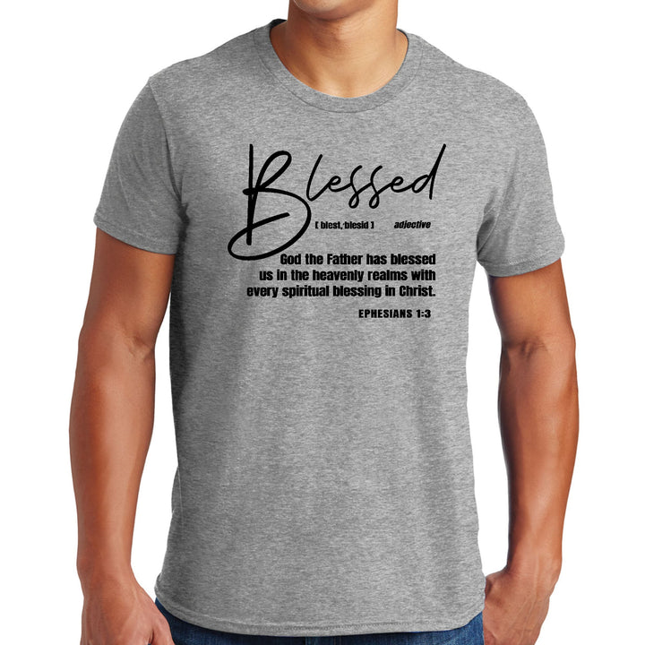 Mens Graphic T-shirt Ephesians - Blessed with Every Spiritual Blessing - Mens