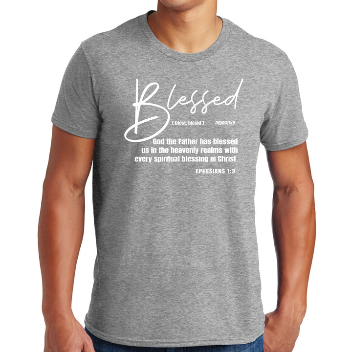 Mens Graphic T-shirt Ephesians - Blessed with Every Spiritual Blessing - Mens